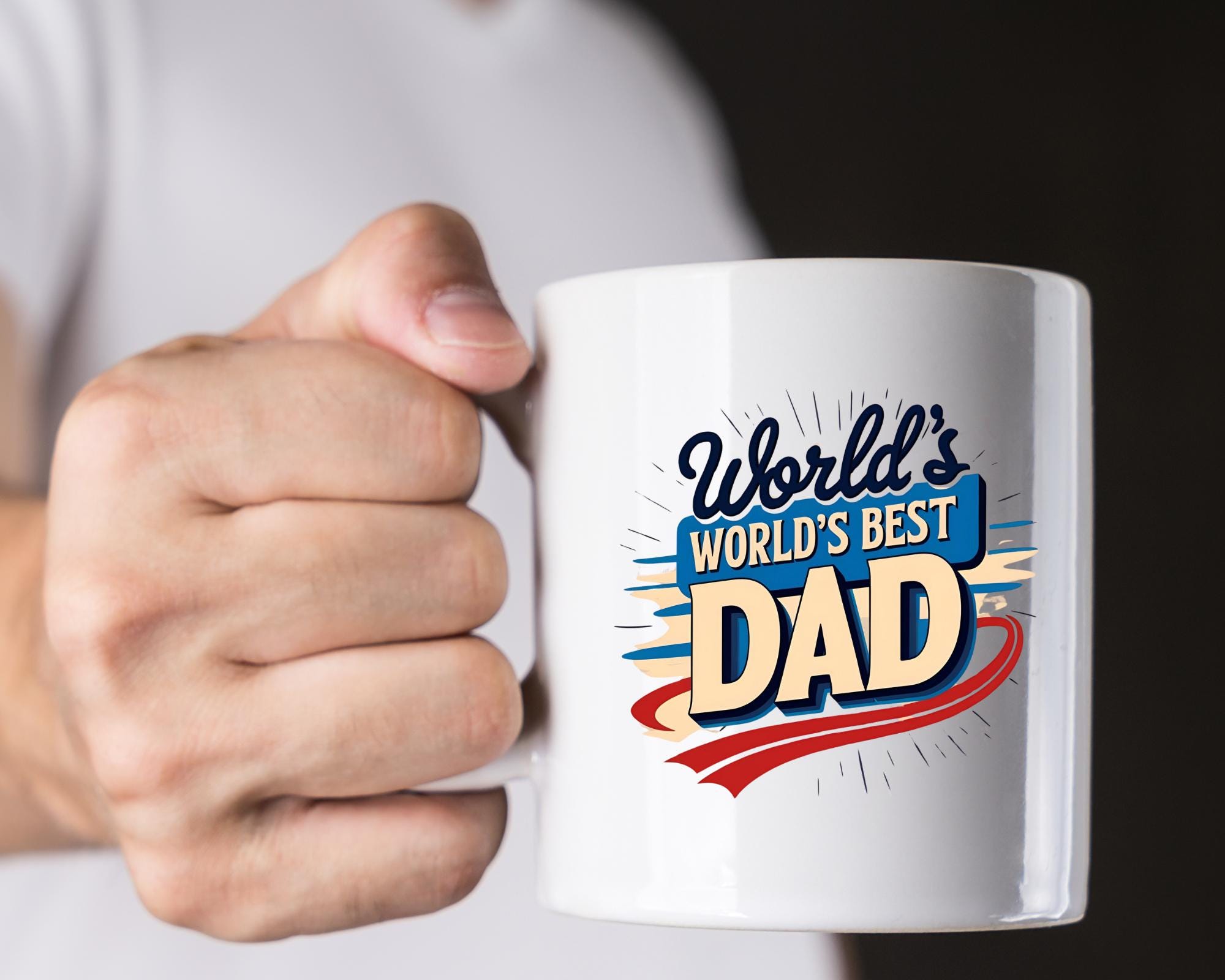 Worlds Best Dad Mug, Retro 70s Fathers Day Gift, Vintage Dad Coffee…