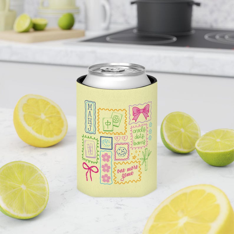 Enfriador de latas de Mahjong, Regalo para noche de juegos, Regalo de Mahjong, Regalo para anfitrión de Mahjong, Recuerdos para fiestas de Mahjong, Regalo para fiestas, Regalos de Mahjong imagen 2