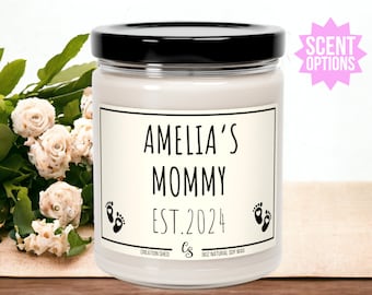 Mammaljus, presentidéer till nybliven mamma, present till förstagångsmamma, present till nyblivna föräldrar, mammapresenter, personligt mammaljus, present till mors dag, till mamma