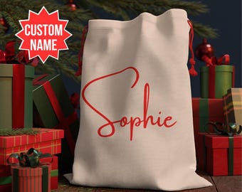 Christmas Santa Sack, Personalized Santa Sack, Christmas Gift Bag for Kids and Adults and pet, Christmas Gift Bag, Custom Xmas Gift Bag