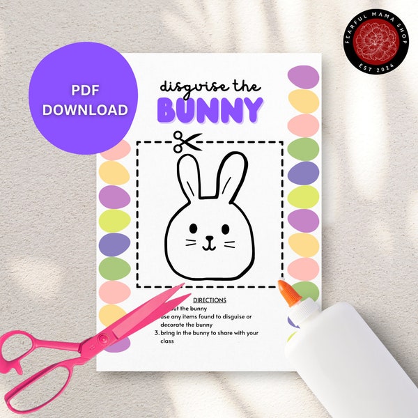 K-4 Disguise the Bunny Worksheet | Spring/Easter Activity | April Assignments