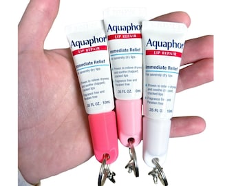 Aquaphor Keychain Replacement Cap - Aquaphor Holder - Cute Lip Balm Keychain - Lip Gloss Keychain - Keyring Holder - Gift for Teen -Lip Balm