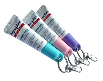 Aquaphor Keychain Replacement Cap - Aquaphor Holder - Cute Lip Balm Keychains - Lip Gloss Keychain - Keyring Holder - Lip Care - Useful Gift