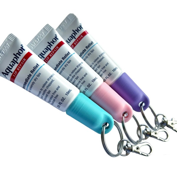 Aquaphor Keychain Replacement Cap - Aquaphor Holder - Cute Lip Balm Keychains - Lip Gloss Keychain - Keyring Holder - Lip Care - Useful Gift