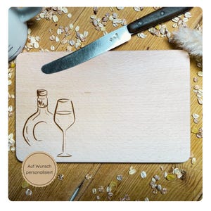 Breakfast board, personalized board, gift, snack board, wine, box bag, hand-drawn motif