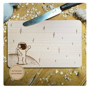 Breakfast board, personalized board, gift, snack board, astronaut, hand-drawn motif