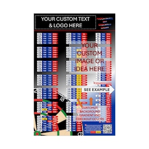 Match Darts 501 Dostosowywalna tabela płatności do Twojego domu/pubu/zbiórki funduszy/turnieju/itp. - Plakaty półmatowe (16"x24" i 24"x36") | Sztuka ścienna