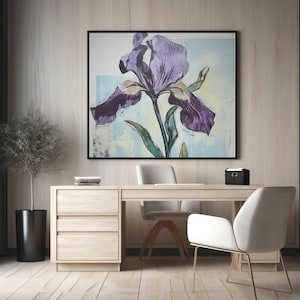 Iris ~ After Warhol Wall Art, Large Contemporary Screenprint Painting