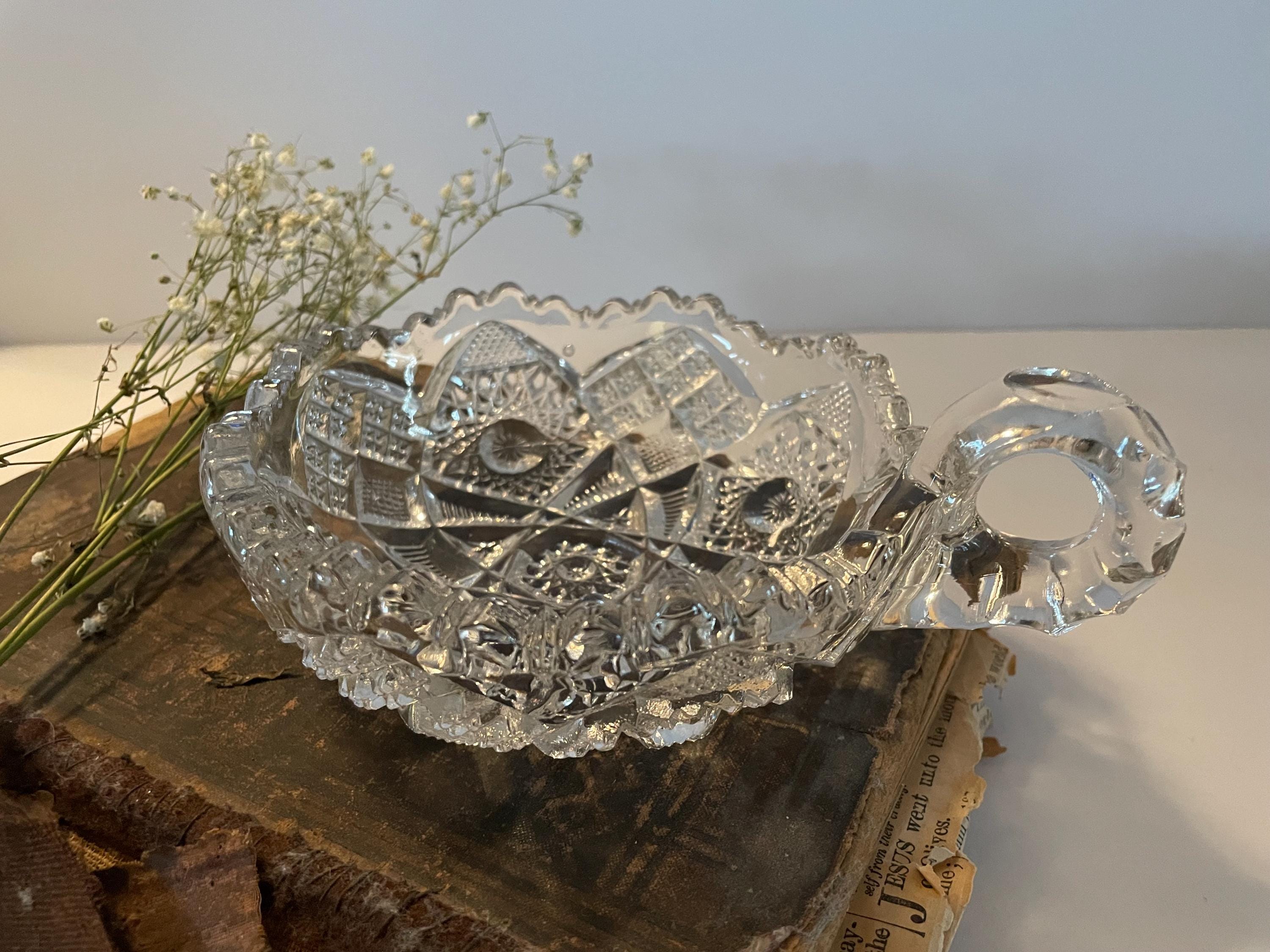 Antique American Brilliant Cut Glass Taper Candle Holder
