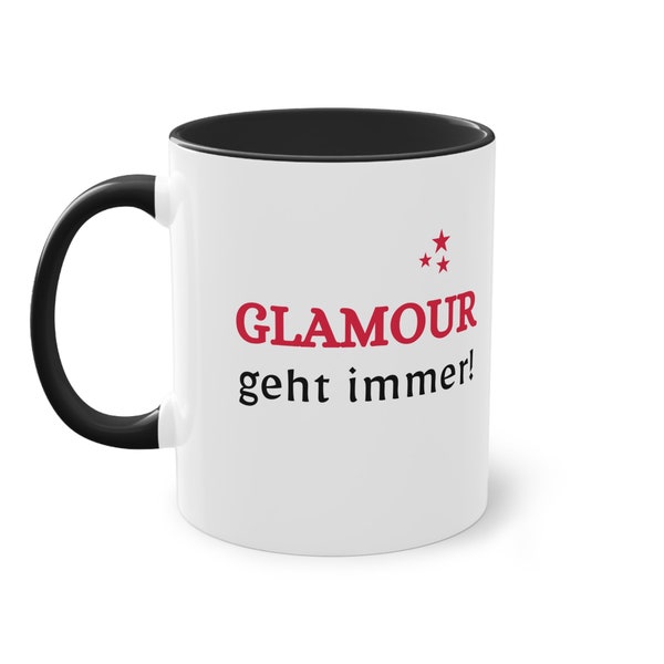 Glamour geht immer Kaffeetasse, 333ml, zweifarbig, schwarz, weiß