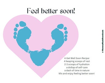 Get Well Soon Craft for a Sick Person / DIY Poetry Craft for Someone Sick / Get Well Soon Printable Card / Sympathy Card from Kids