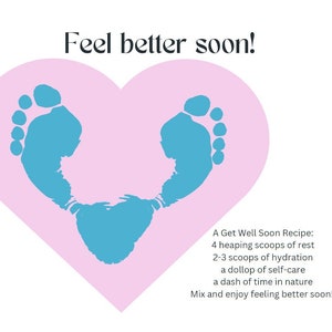 Get Well Soon Handprint Footprint Craftivity / DIY Feel Better Soon Poetry Craft / Sympathy Well Wishes Recipe Art / PDF Download 8.5x11"