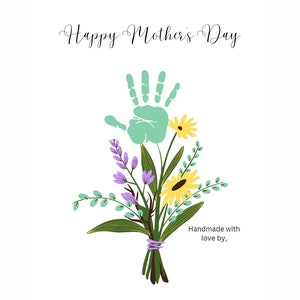 Flower Bouquet Handprint Art Craft DIY Kit Family Handprint Frame Kit