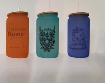 Jarra de vidrio personalizada que cambia de color