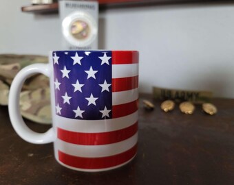 Taza con la bandera de Estados Unidos