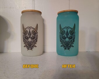 Taza que cambia de color con la máscara Oni