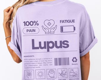Lupus Awareness Tshirt for Lupus Warrior, Gift for Lupus Support Team Family, Purple Ribbon Wear Lupus, Flare ups Spoonie Invisible Illness