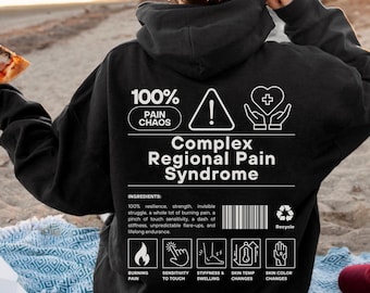 komplexes regionales Schmerzsyndrom Hoodie, orange Bewusstsein Shirt chronische Nervenschmerzen Geschenk für Spoonie überleben CRPS Krieger