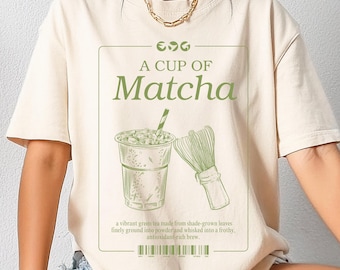 Matcha Latte Shirt, Aestetic Matcha Set Shirt, Gifts for Matcha Lovers, Coffee Lover, Matcha Cup Social Club, Green Tea shirt, Matcha Bowl
