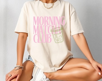 Matcha Latte Shirt, Aestetic Matcha Set Shirt, Gifts for Matcha Lovers, Coffee Lover, Matcha Cup Social Club, Green Tea shirt, Matcha Bowl