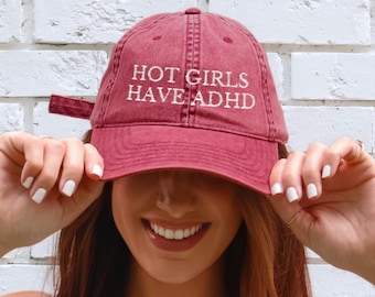 Gorra bordada para TDAH, regalo de concientización sobre el TDAH, gorra vintage para un amigo, concientización sobre la salud mental, gorra con frase divertida, gorra de béisbol