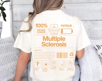 Multiple Sklerose Shirt, MS Krieger Tshirt Autoimmunkrankheit Tee Spoonie Geschenk für Multiple Sklerose Bewusstsein Monat MS starke Bekleidung