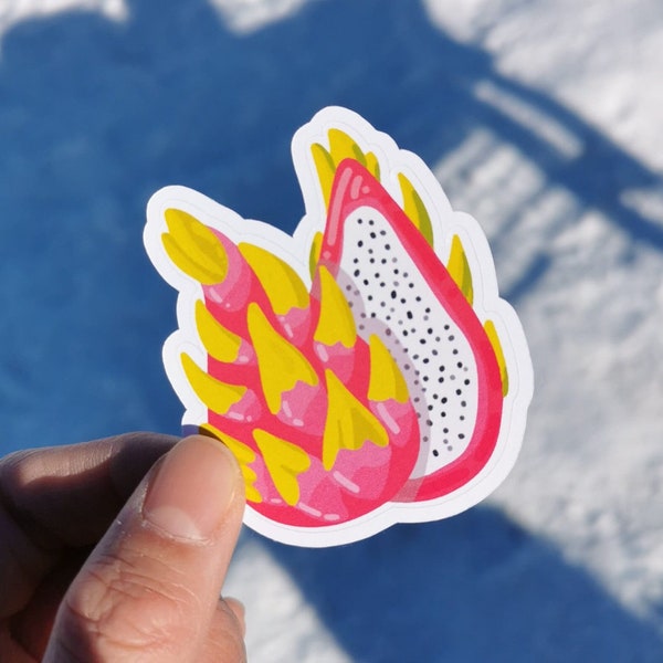 Drachenfrucht Aufkleber | Pitaya | exotische Frucht | asiatische Aufkleber  | vietnamesische Frucht | Food Sticker | Vinyl Sticker | Kawaii