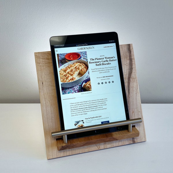 Natural Maple Cookbook and iPad Stand - perfect for Mother's Day!