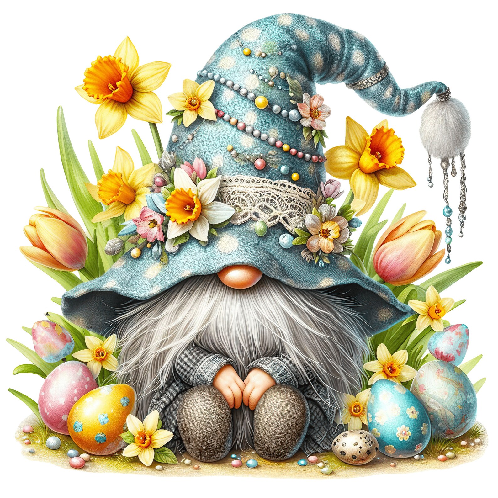 13 PNG Watercolor Easter Gnome, Easter Clipart, Easter Egg Clipart ...