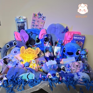 Stitch Cute Kawaii Mystery Box Blue Alien Themed Gift Suprise Box Stationery Box, School Accessories, Bag Handbag, Plushies, LED Lamp