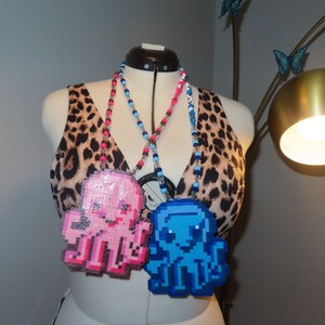 Matching Octopus Kandi Perler Necklace