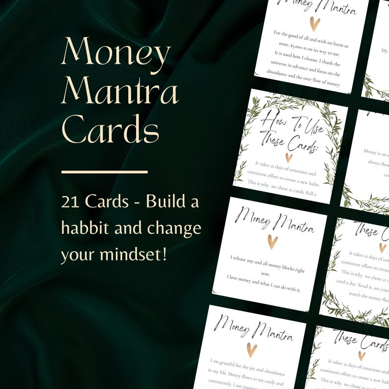 Money Mantra Cards - Etsy