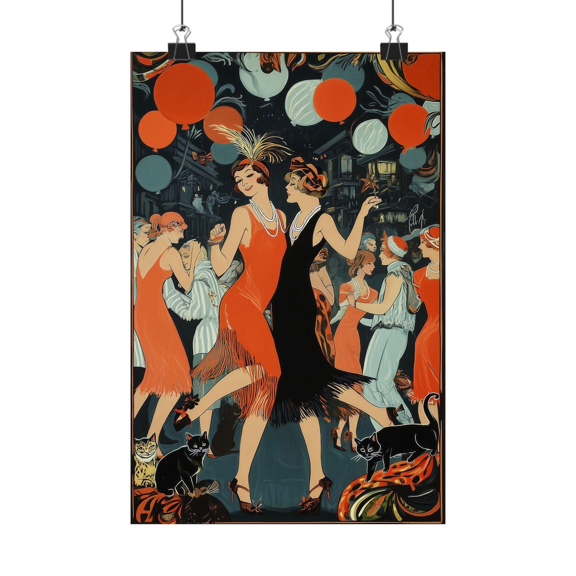 Art Deco Flapper Wall Art Print Roaring 20s Speakeasy Dance Party ...
