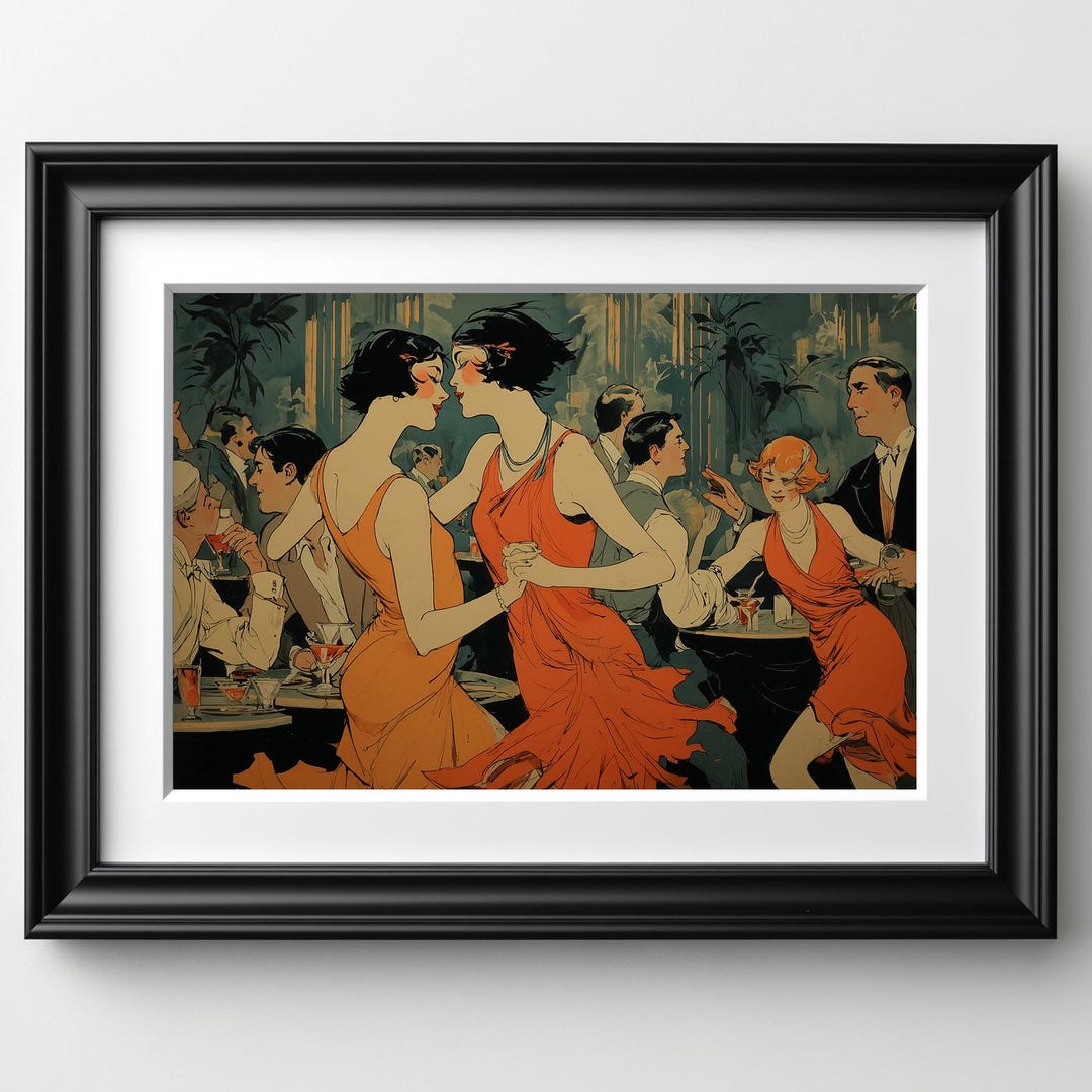 Art Deco 1920s Flapper Girls Party Print | Roaring Twenties Jazz Age ...