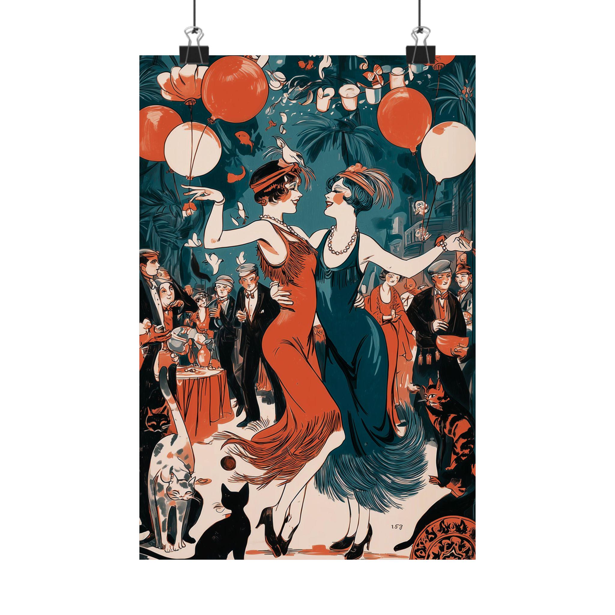 Art Deco Flapper Wall Art Print Roaring 20s Speakeasy Dance Party ...