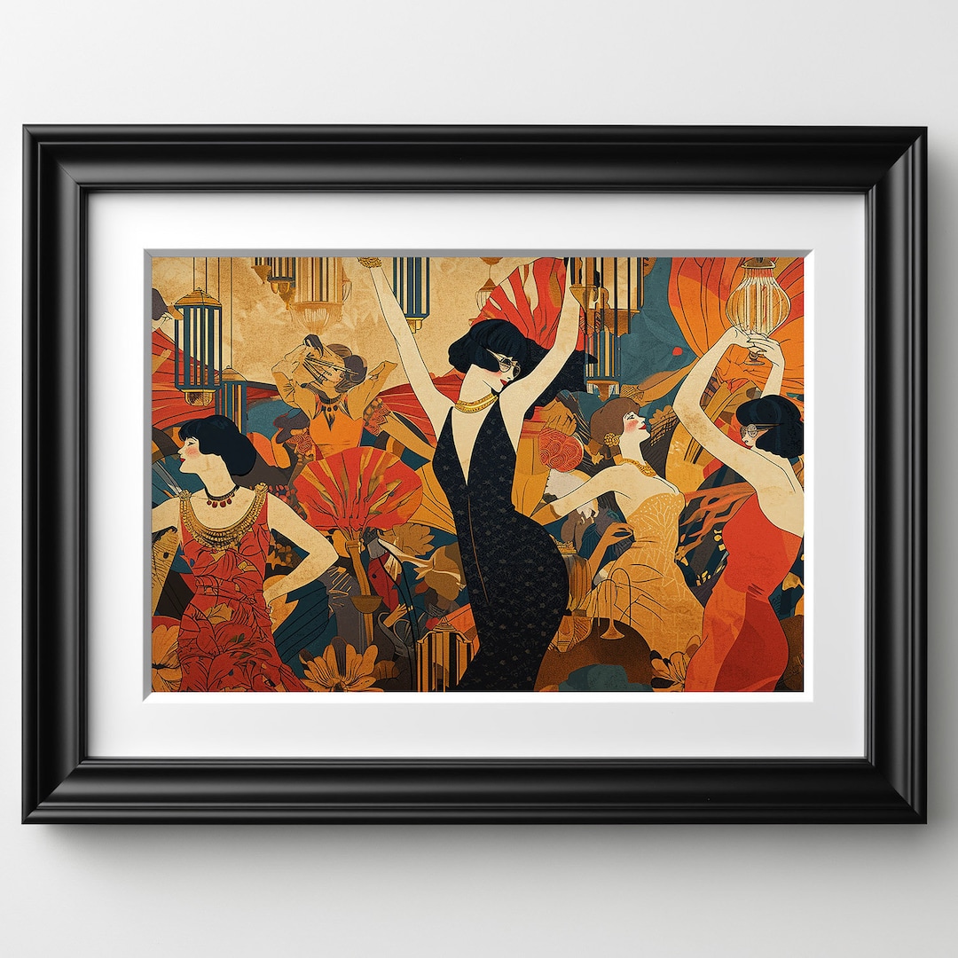 1920 Abstract Painting Art Print Flappers Dancing Party - Etsy