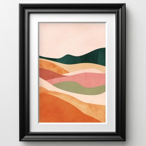 Southwest Wall Art Boho Wall Art Southwest Boho Abstract Watercolor Painting Southwest Wall Decor Art Print Barren Desert Landscape