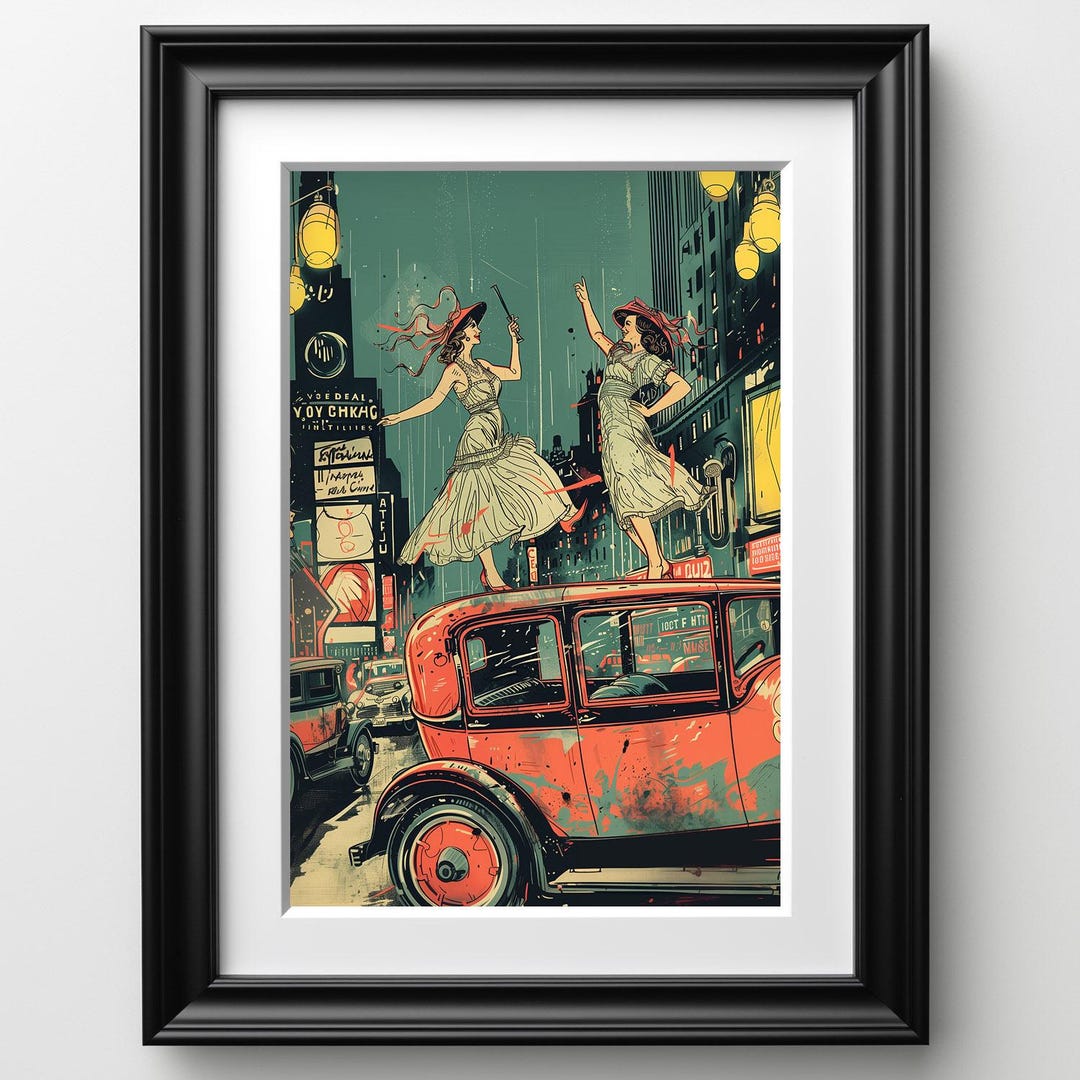 Art Deco Flapper Wall Art Print Roaring 20s Jazz Age Nightlife Vintage ...