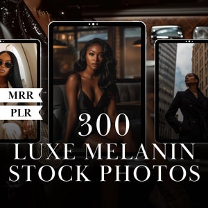 300 MELANIN LUXE IMAGERY Collection Black Girl Faceless Girl Boss Digital Marketing Aesthetic Stock Photo Instagram Post Images Social Media