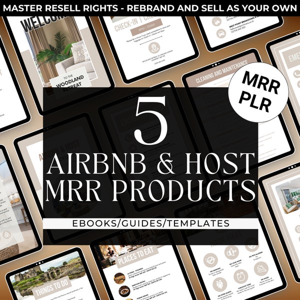 MRR Niche Airbnb & Host Ebook Guide for Master Resell Private Label Right Done for You MRR PLR Low Ticket Bundle Digital Product Vrbo Rental