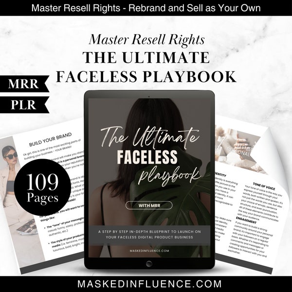 The Ultimate Faceless Playbook | Faceless Marketing Faceless Reels Selling Online on Instagram Master Resell Rights Passive Income PLR MRR