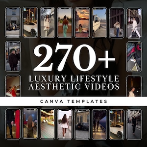 270+ Luxury Lifestyle Aesthetic Stock Videos Modern Chic Business Bossbabe Reels | Canva Reel Template Social Media Instagram MRR PLR DFY