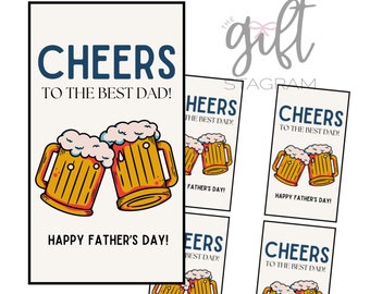 Cheers To The Best Dad Gift Tag | DIGITAL DOWNLOAD |  Father's Day Gift Tag | Father's Day Gift Ideas | Dad Gift Idea | 2.5" x 4.5" Tag