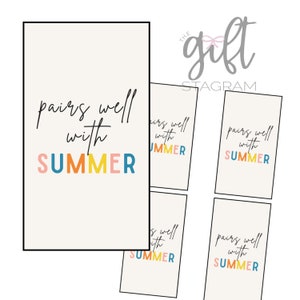 Combina bien con la etiqueta de regalo de verano / DESCARGA DIGITAL / Etiqueta de regalo de anfitriona de verano / Ideas de regalos de anfitriona de verano / Etiqueta de 2,5" x 4,5"