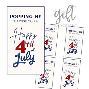 Etiqueta de regalo que paso para desearte un feliz 4 de julio / DESCARGA DIGITAL / Ideas para regalos del 4 de julio / Etiqueta de 2,5" x 4,5"
