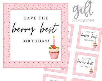 Berry Best Birthday Gift Tag | DIGITAL DOWNLOAD | Happy Birthday Gift Tag | Birthday Gift Ideas | 3x3" Tag