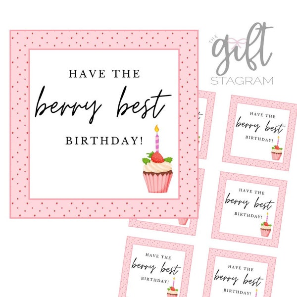 Berry Best Birthday Gift Tag | DIGITAL DOWNLOAD | Happy Birthday Gift Tag | Birthday Gift Ideas | 3x3" Tag