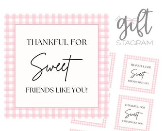 Thankful For Sweet Friends Like You Gift Tag | DIGITAL DOWNLOAD | Host Thank You Gift Tag | Thank You Gift Ideas | 3x3" Tag