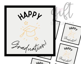 Happy Graduation Gift Tag | DIGITAL DOWNLOAD | Grad Gift Tag | Graduation Gift Ideas | 3x3" Tag