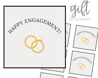 Happy Engagement Gift Tag | DIGITAL DOWNLOAD |  Engagement Gift Ideas | 3x3" Tags